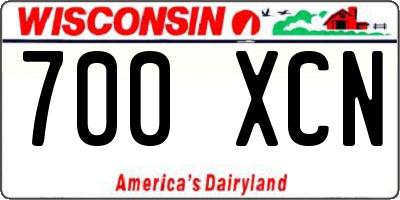 WI license plate 700XCN