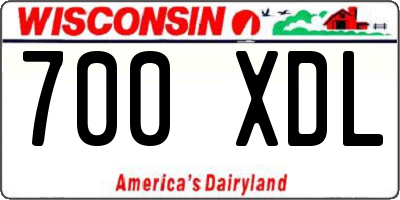 WI license plate 700XDL