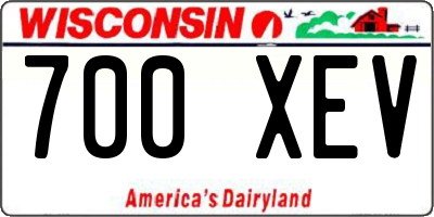 WI license plate 700XEV