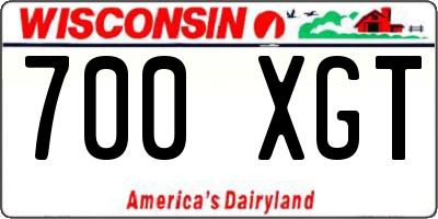 WI license plate 700XGT