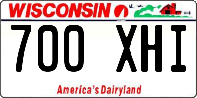 WI license plate 700XHI