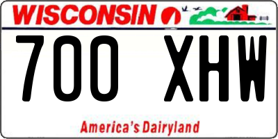 WI license plate 700XHW