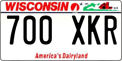 WI license plate 700XKR