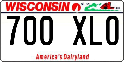 WI license plate 700XLO