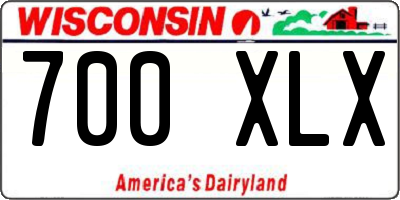 WI license plate 700XLX