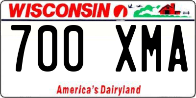 WI license plate 700XMA