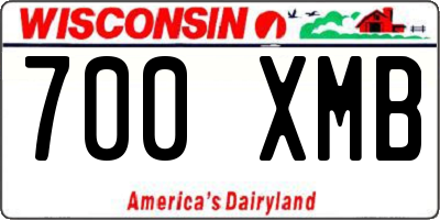 WI license plate 700XMB