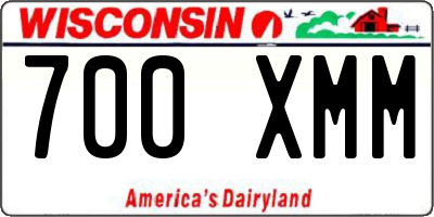 WI license plate 700XMM