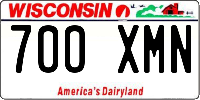 WI license plate 700XMN