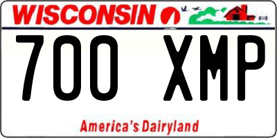 WI license plate 700XMP