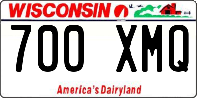 WI license plate 700XMQ