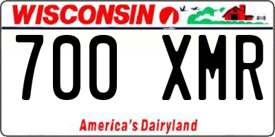 WI license plate 700XMR