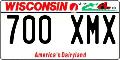 WI license plate 700XMX