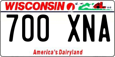 WI license plate 700XNA
