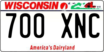 WI license plate 700XNC