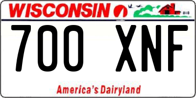 WI license plate 700XNF