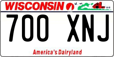 WI license plate 700XNJ