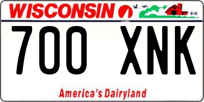 WI license plate 700XNK