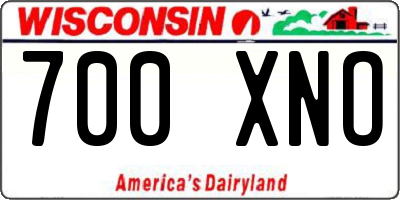 WI license plate 700XNO
