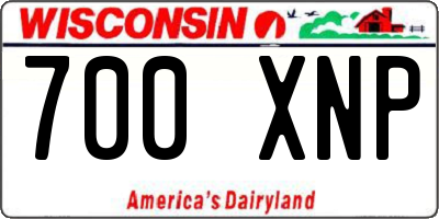 WI license plate 700XNP