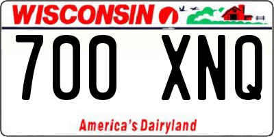 WI license plate 700XNQ
