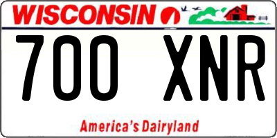WI license plate 700XNR