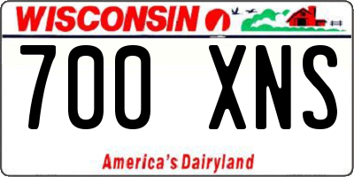 WI license plate 700XNS