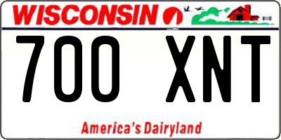 WI license plate 700XNT