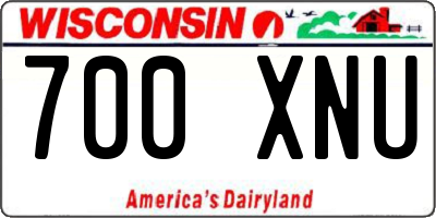 WI license plate 700XNU