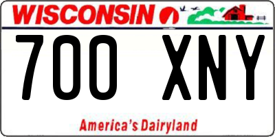 WI license plate 700XNY