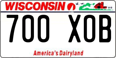 WI license plate 700XOB