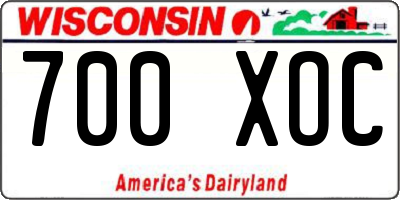 WI license plate 700XOC