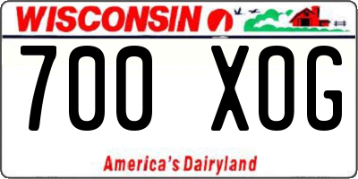 WI license plate 700XOG