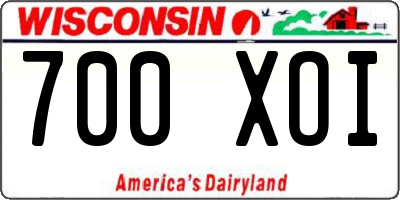 WI license plate 700XOI