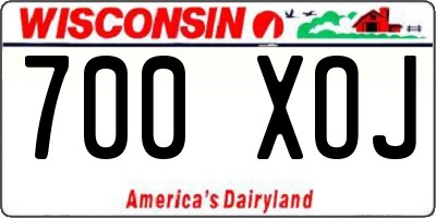 WI license plate 700XOJ