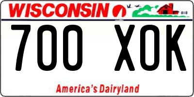 WI license plate 700XOK