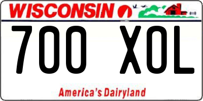 WI license plate 700XOL