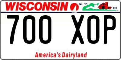 WI license plate 700XOP