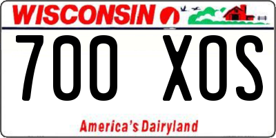 WI license plate 700XOS