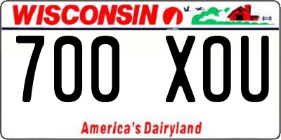 WI license plate 700XOU