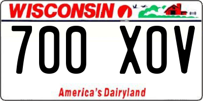 WI license plate 700XOV