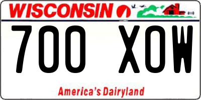 WI license plate 700XOW