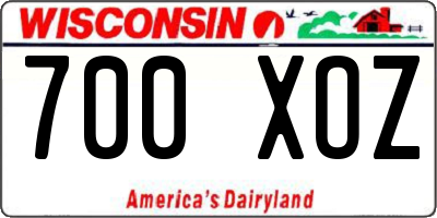 WI license plate 700XOZ
