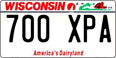 WI license plate 700XPA