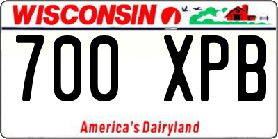 WI license plate 700XPB