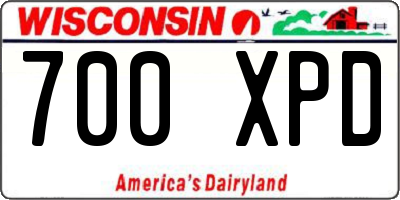 WI license plate 700XPD