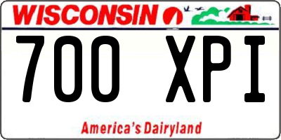 WI license plate 700XPI
