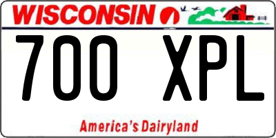 WI license plate 700XPL