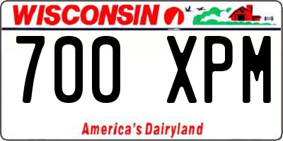 WI license plate 700XPM