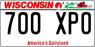 WI license plate 700XPO